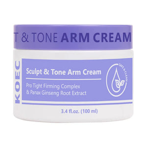 KOEC Sculpt & Tone Arm Cream Collagen Arm Firming Lifting Cream Ginseng Moisturizing Tightening Loose Crepey Arm Skin Care 100ml