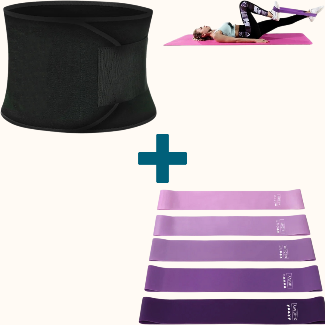 Fit & Sculpt Kit™: Sweat Belt and Resistance Bands