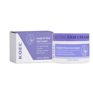 KOEC Sculpt & Tone Arm Cream Collagen Arm Firming Lifting Cream Ginseng Moisturizing Tightening Loose Crepey Arm Skin Care 100ml