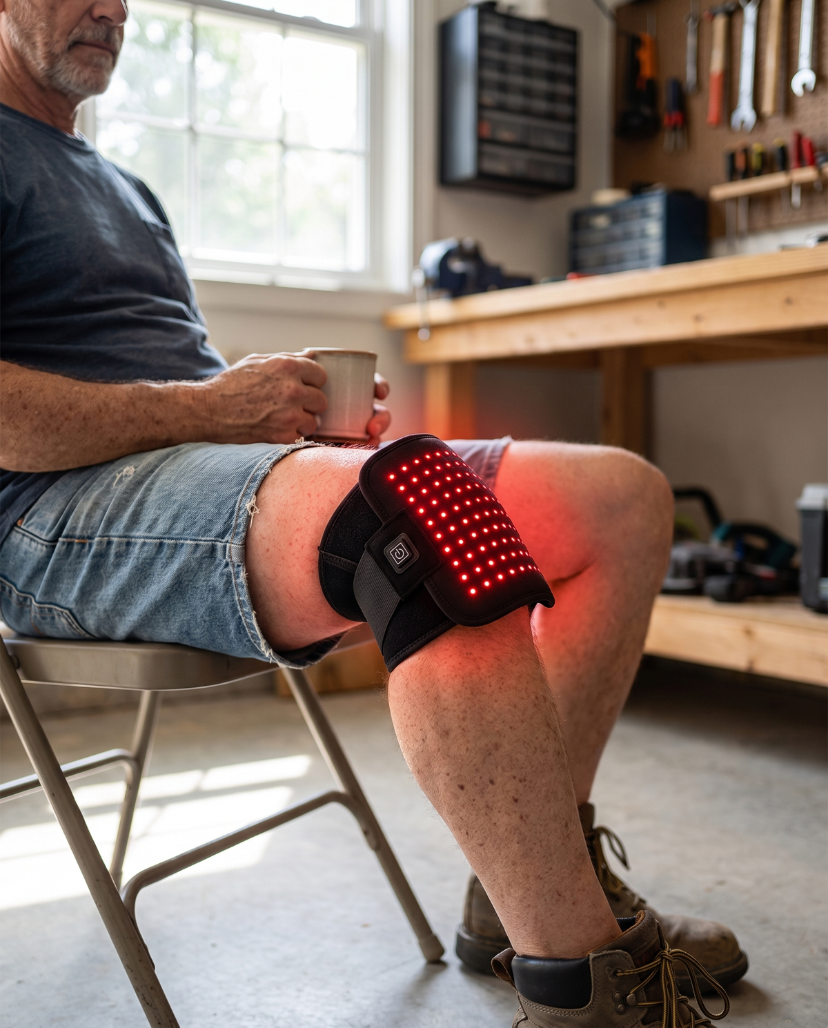 ThermaLight360 Mini on a man's knee
