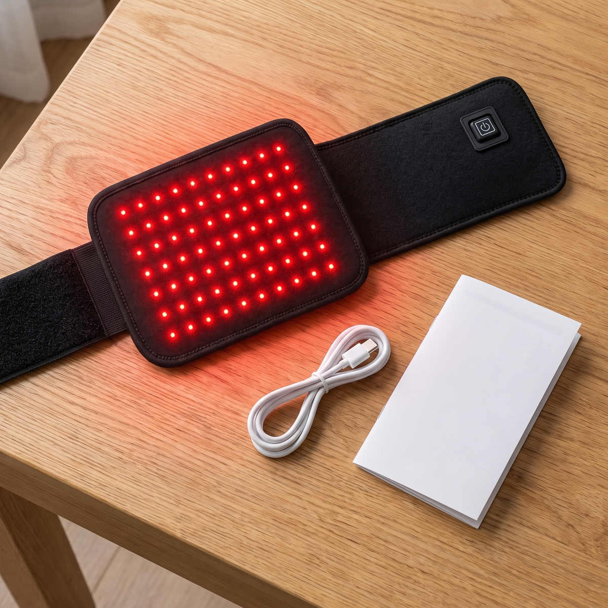 ThermaLight360 Mini pad, strap, USB-C cable and manual