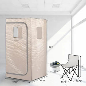 Full Body Home Steam Sauna Set 4L Large Steam Pot One Person Sauna Spa with Time Temperature Remote Control Detox Therapy