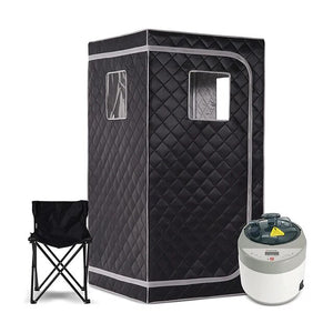Full Body Home Steam Sauna Set 4L Large Steam Pot One Person Sauna Spa with Time Temperature Remote Control Detox Therapy
